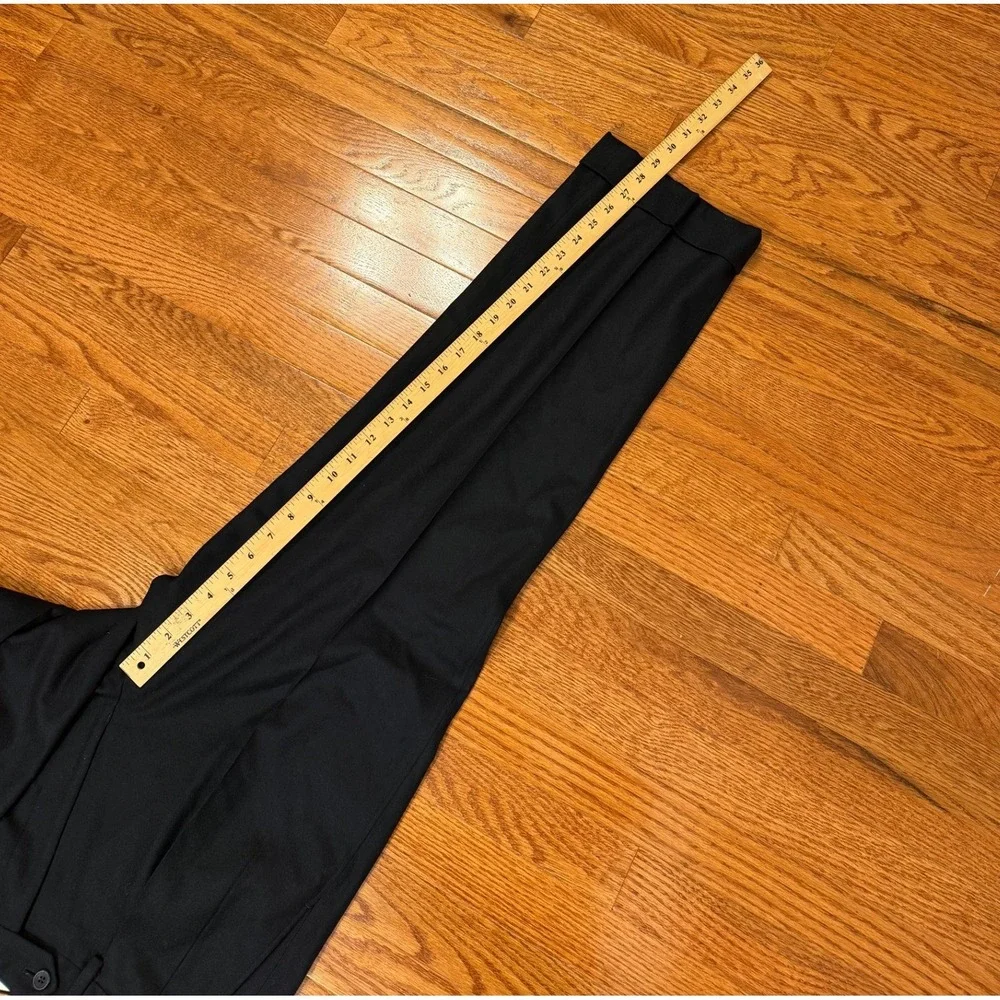 Paul Stuart Dress Pants Fits Mens 30x29 Black Wool Pleated Cuffed Italy Canada